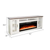 Gery TV Media Console w Crystal Fireplace | 76’’ | 2 Cabinets | White BM339824