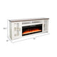 Gery TV Media Console w Crystal Fireplace | 76’’ | 2 Cabinets | White BM339824