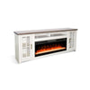 Gery TV Media Console w Crystal Fireplace | 76" | 2 Cabinets | White