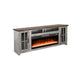 Gery TV Console w Crystal Fireplace | 76" | 2 Cabinets | Gray Brown Mahogany