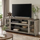 Gery TV Media Entertainment Console | 76" | 2 Cabinets | Gray Brown Mahogany