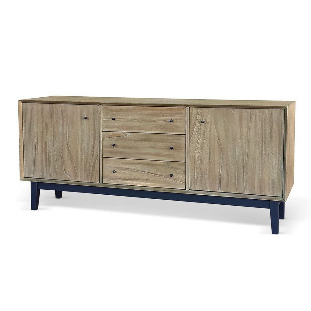 Claire Buffet Server Console | 3 Drawers 2 Cabinets | Wheat-Black Mindi Wood BM339831