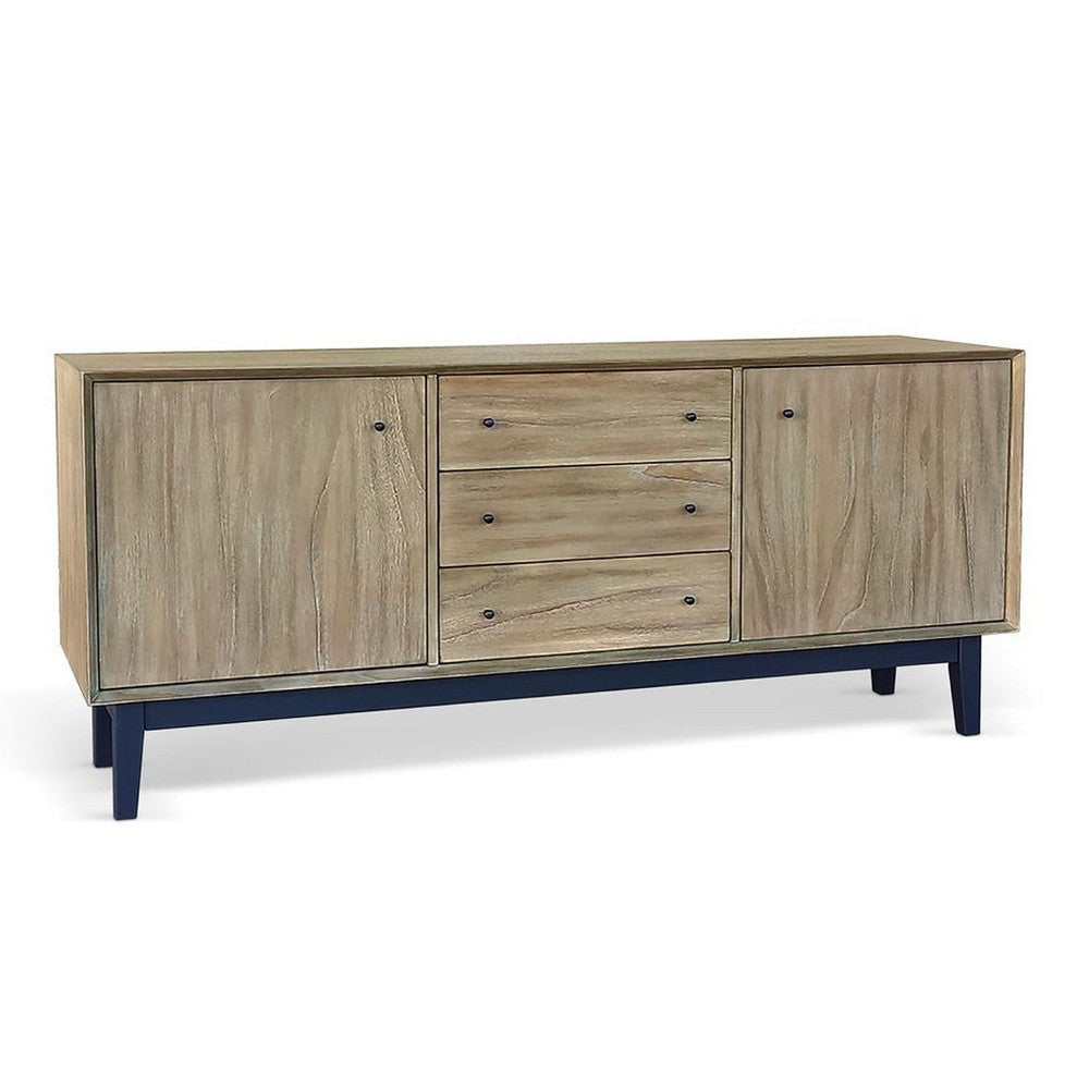 Claire Buffet Server Console | 3 Drawers 2 Cabinets | Wheat-Black Mindi Wood