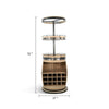 Greta Barrel Bar Unit w Swivel Base | Wine Cubbies | Natural Mindi Wood BM339834