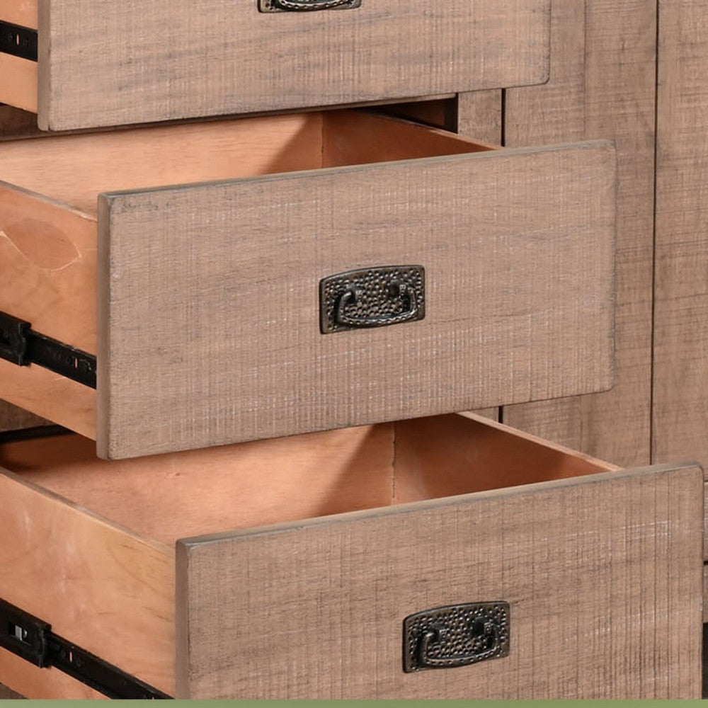 Camie Buffet Server | 3 Drawers | 2 Cabinets | Wine Racks | Brown Mahogany BM339836