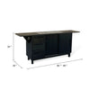 Anise Buffet Server Console w Side Cabinet & Drawers | Black Mahogany BM339839
