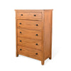 Senny Tall Dresser Chest w 5 Drawers | Brown Solid Mindi Wood BM339840