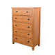 Senny Tall Dresser Chest w 5 Drawers | Brown Solid Mindi Wood BM339840