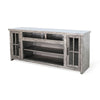 Leyla TV Stand Media Cabinet | 2 Glass Doors & Shelves | Gray Wood 76’’ BM339841