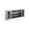 Leyla TV Stand Media Cabinet | 2 Glass Doors & Shelves | Gray Wood 76’’ BM339841