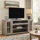 Leyla TV Stand Media Cabinet | 2 Glass Doors & Shelves | Gray Wood 76"