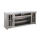 Leyla TV Stand Media Cabinet | 2 Glass Doors & Shelves | Gray Wood 76"