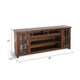 Leyla TV Stand Media Cabinet | 2 Glass Doors| Brown Solid Wood 76’’ BM339842