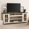 Leyla TV Stand Media Cabinet | 2 Doors & Shelves | White Wood 76"