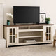 Leyla TV Stand Media Cabinet | 2 Doors & Shelves | White Wood 76"