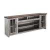 Leyla TV Stand Media Cabinet | 2 Doors | Shelves | Gray-Brown Wood 76"