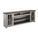 Leyla TV Stand Media Cabinet | 2 Doors | Shelves | Gray-Brown Wood 76"