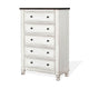 Orso Tall Dresser Chest | 5 Drawers | Panel Detailed White Mahogany Wood BM339846