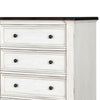 Orso Tall Dresser Chest | 5 Drawers | Panel Detailed White Mahogany Wood BM339846