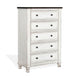 Orso Tall Dresser Chest | 5 Drawers | Panel Detailed White Mahogany Wood
