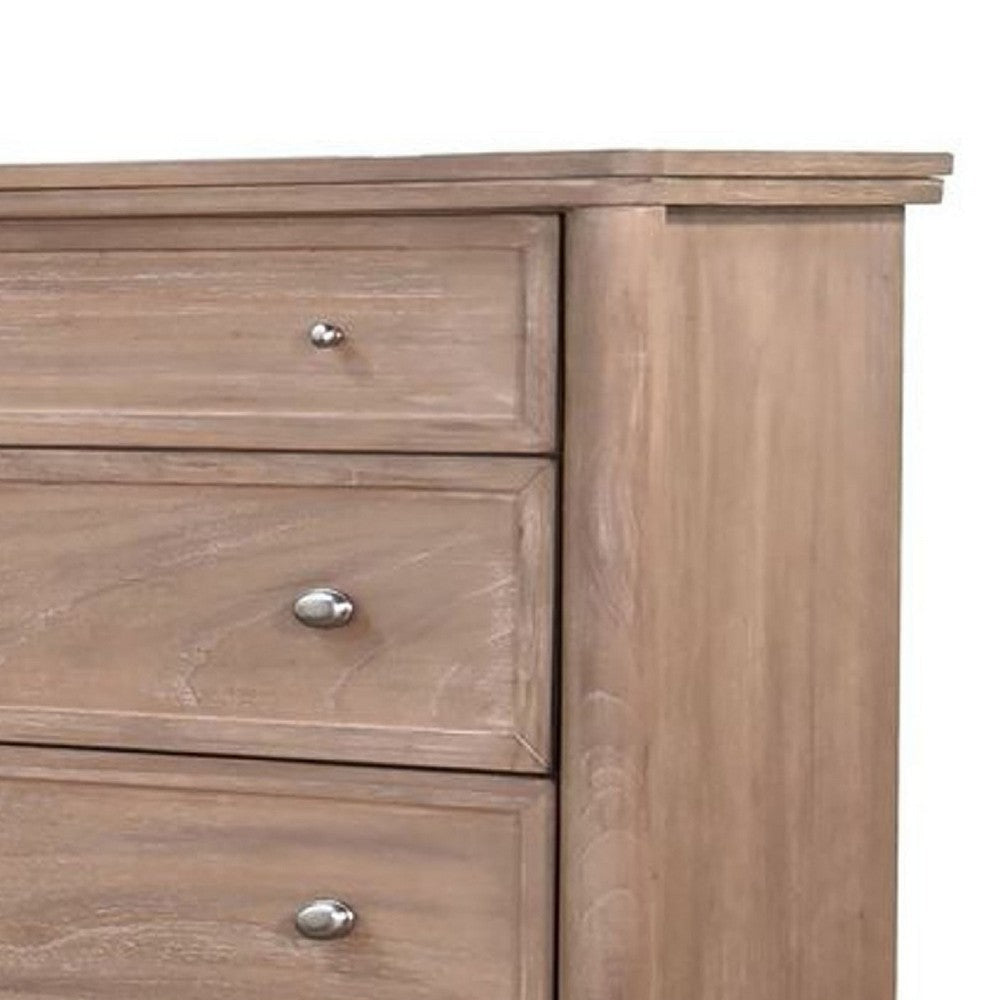 Flora Tall Dresser Chest w 5 Drawers | Tapered Legs | Oak Mindi Wood BM339847