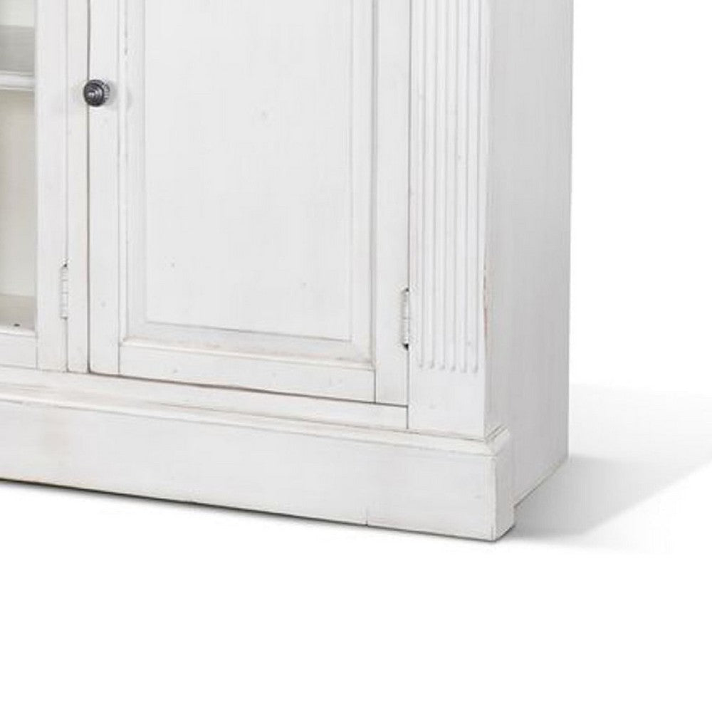 Ivvy TV Stand Media Cabinet | Shelves | White Brown Wood Molding | 81’’ BM339848