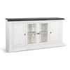 Ivvy TV Stand Media Cabinet | Shelves | White Brown Wood Molding | 81"