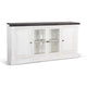 Ivvy TV Stand Media Cabinet | Shelves | White Brown Wood Molding | 81"