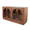 Cally Accent Cabinet | 4 Glass Doors | Black Metal | Brown Mindy Wood BM339849