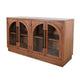 Cally Accent Cabinet | 4 Glass Doors | Black Metal | Brown Mindy Wood BM339849
