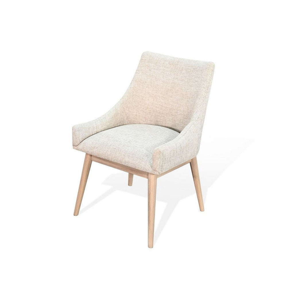 Livvy Low Back Dining Chair Set of 2 | Light Gray | Wheat Brown Wood BM339851