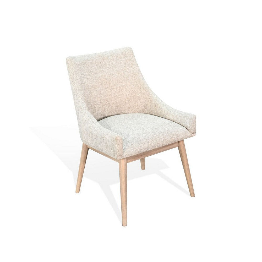 Livvy Low Back Dining Chair Set of 2 | Light Gray | Wheat Brown Wood