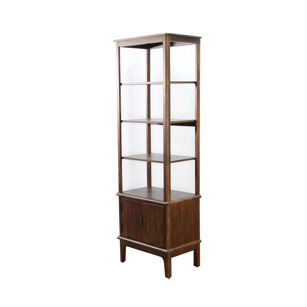 Natra Console Pier | Open Shelves & Lower Cabinet | Brown Mahogany BM339852