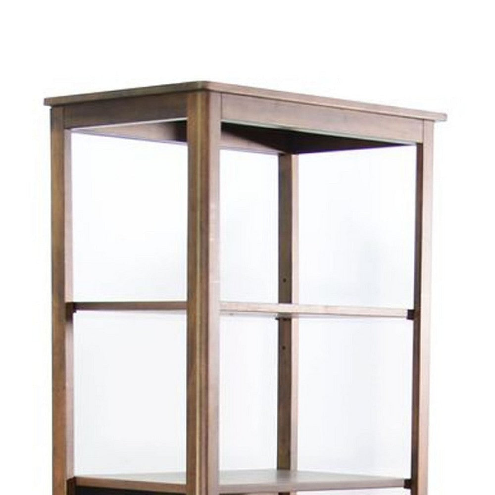 Natra Console Pier | Open Shelves & Lower Cabinet | Brown Mahogany BM339852