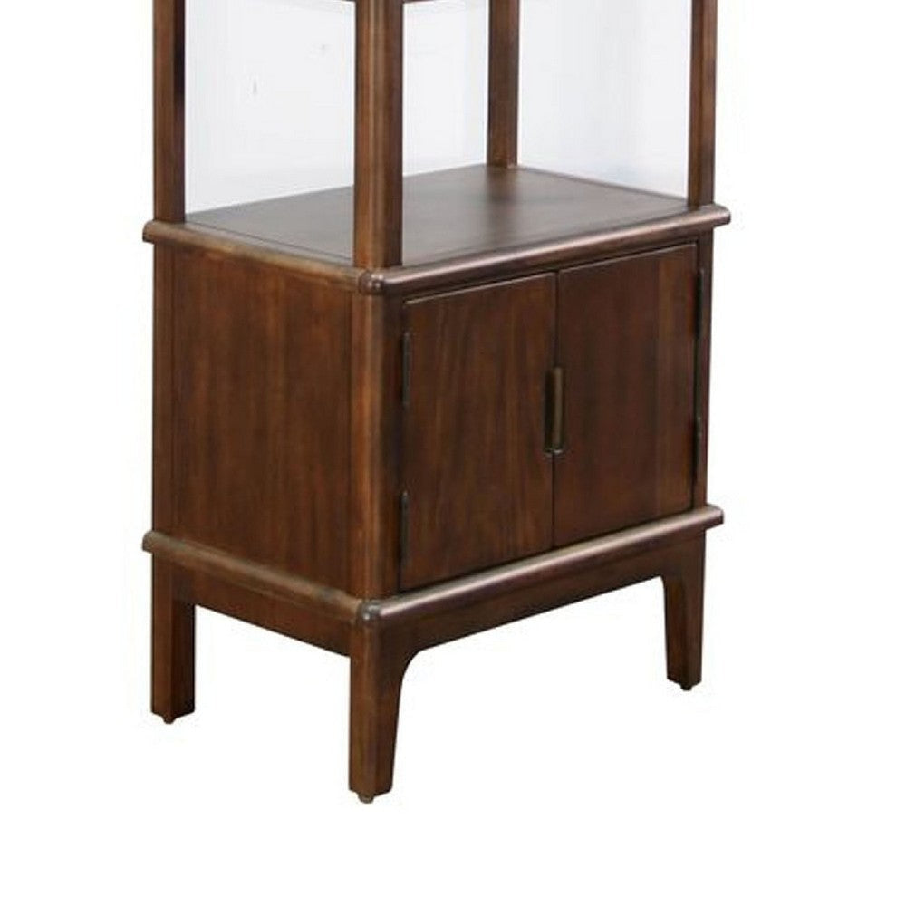 Natra Console Pier | Open Shelves & Lower Cabinet | Brown Mahogany BM339852