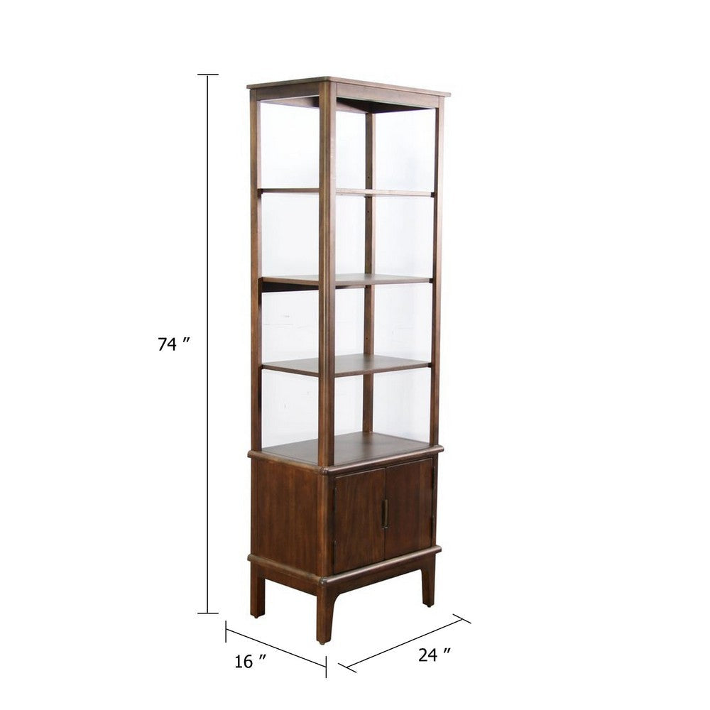 Natra Console Pier | Open Shelves & Lower Cabinet | Brown Mahogany BM339852