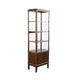 Natra Console Pier | Open Shelves & Lower Cabinet | Brown Mahogany