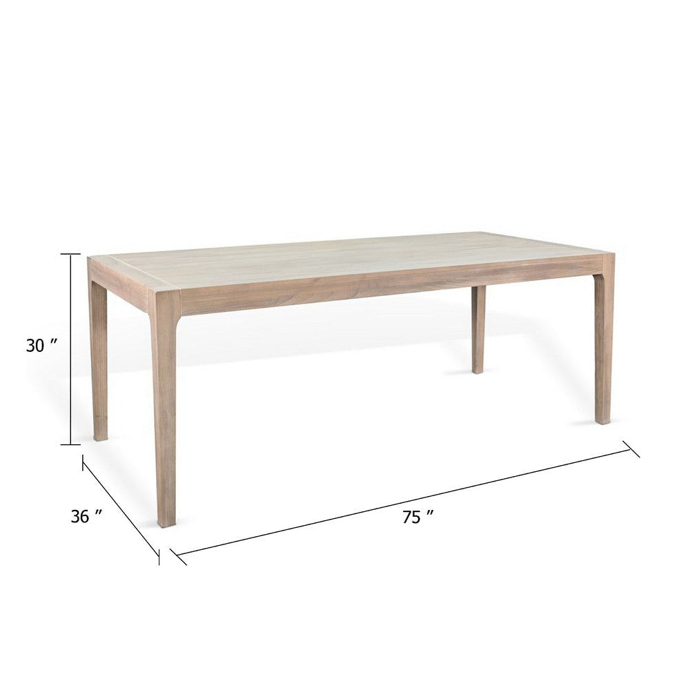 Claire Dining Table | Brown Wire Brushed Wood | 75’’ Rectangular BM339854