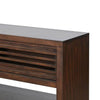 Vani Sofa Table | Sliding Door | 54’’ Brown Wood Slatted Design BM339856