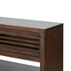 Vani Sofa Table | Sliding Door | 54’’ Brown Wood Slatted Design BM339856