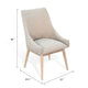 Livvy High Back Dining Chair Set of 2 | Light Gray Fabric | Wheat Brown Wood BM339857
