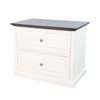 Orso File Cabinet | 2 Drawers | White Brown Solid Mahogany Wood BM339858