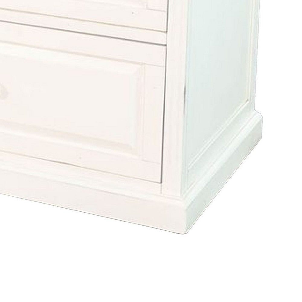 Orso File Cabinet | 2 Drawers | White Brown Solid Mahogany Wood BM339858