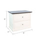 Orso File Cabinet | 2 Drawers | White Brown Solid Mahogany Wood BM339858