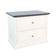 Orso File Cabinet | 2 Drawers | White Brown Solid Mahogany Wood