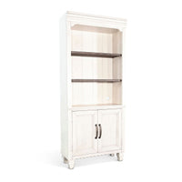 Barnie Bookcase Cabinet | 3 Open Shelves | Brown White Mahogany Wood