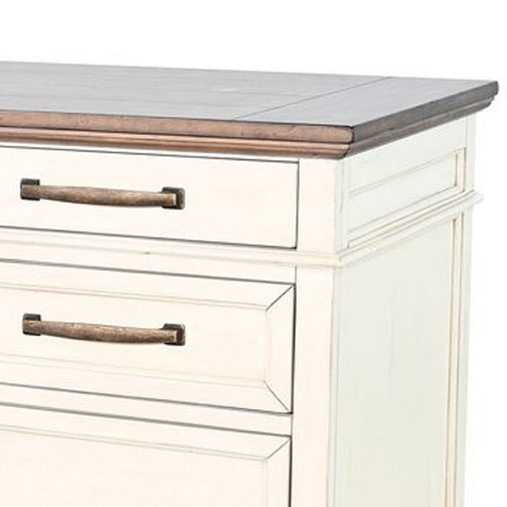 Casey File Cabinet | 3 Drawers | White Brown Mahogany Mindy Wood BM339863