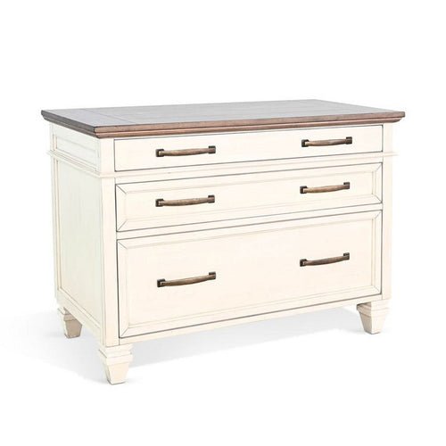 Casey File Cabinet | 3 Drawers | White Brown Mahogany Mindy Wood