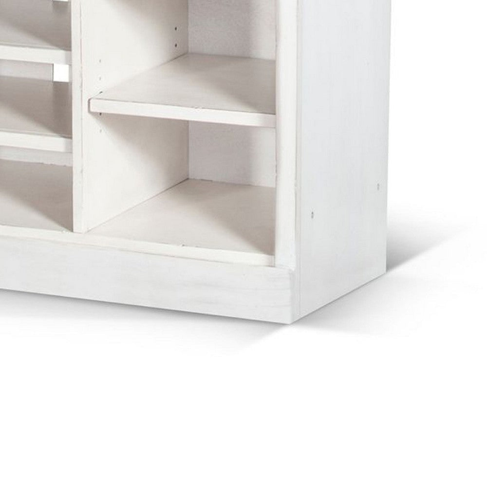 Creta TV Stand Media Cabinet | Open Shelves | White Brown Wood | 55’’ BM339867