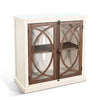 Ketty Accent Cabinet | Glass Doors | White Brown Mahogany Mindy Wood